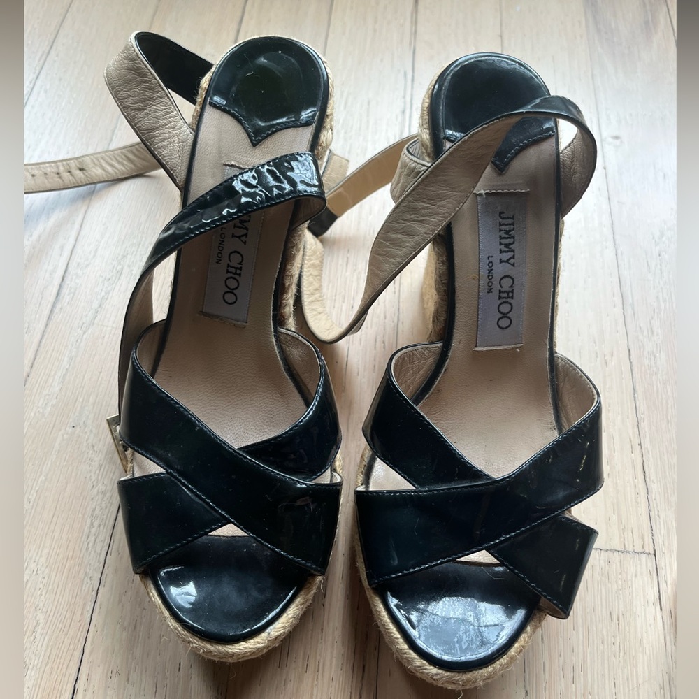 Dark Navy almost Black size 37 Jimmy Choo used espadrils